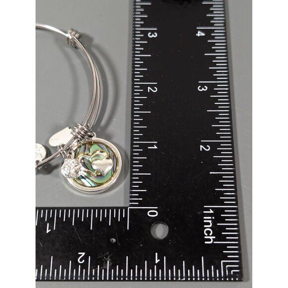Love This Life Forever Friends Abalone Shell Heart Charm Bracelet Stacking 7.5" - Picture 6 of 6